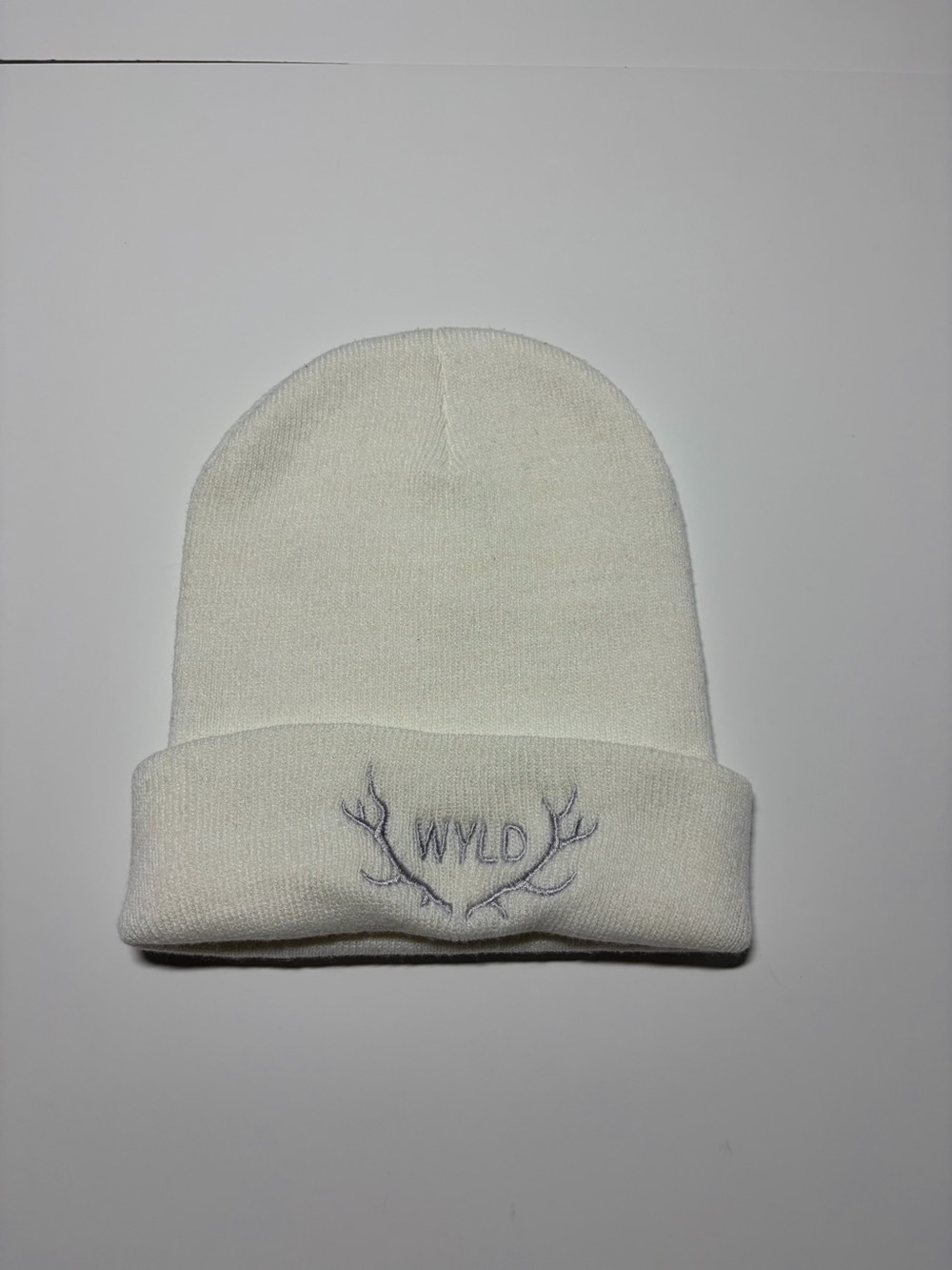 WYLD cannabis co white beanie